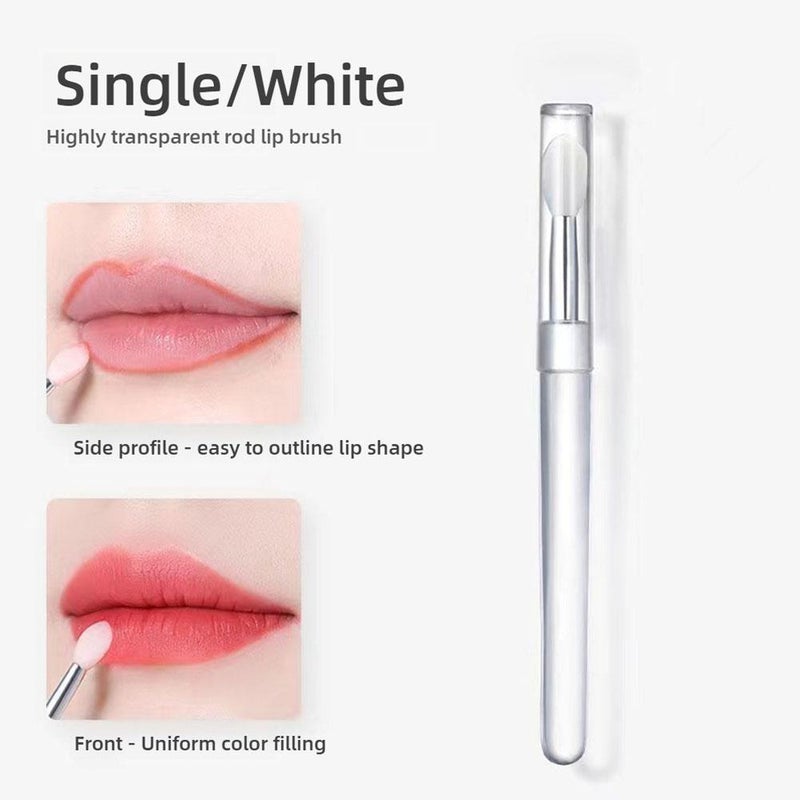 Portable silicone lip brush with cap, lipstick brush, lip mask brush, lip balm brush, professional mini makeup artist lip blending brush